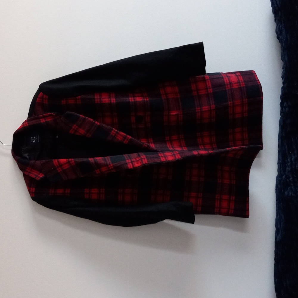 NWOT Red and Black Plaid Peacoat only 1 left!